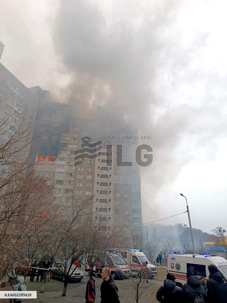 Russian missile attack on Kyiv