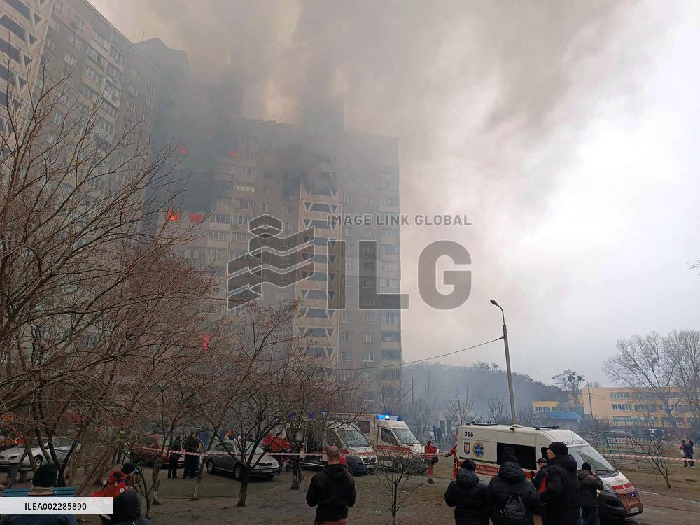 Russian missile attack on Kyiv