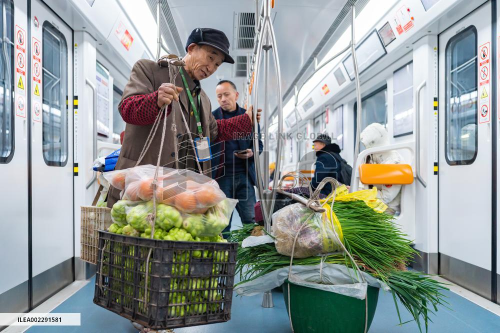 Vegetable Farmers Sell Vegetables in Chongqing, China