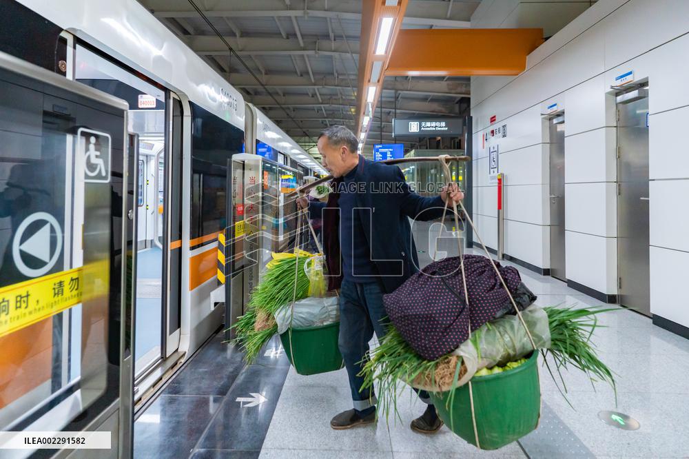 Vegetable Farmers Sell Vegetables in Chongqing, China