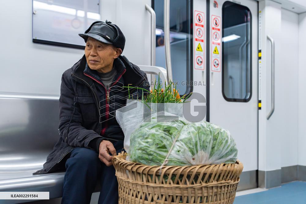 Vegetable Farmers Sell Vegetables in Chongqing, China