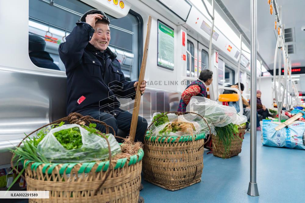 Vegetable Farmers Sell Vegetables in Chongqing, China