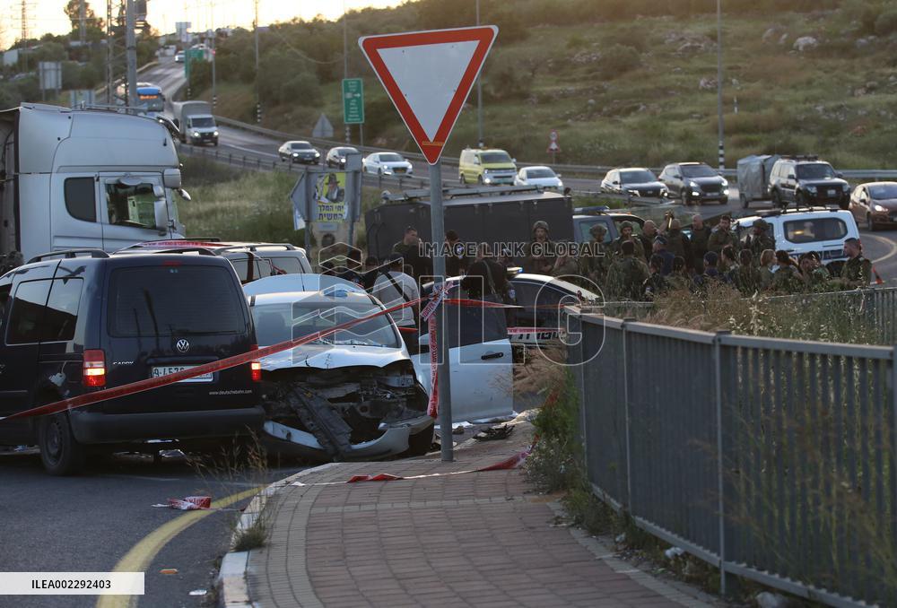 MIDEAST-ARIEL-ATTEMPTED CAR-RAMMING ATTACK
