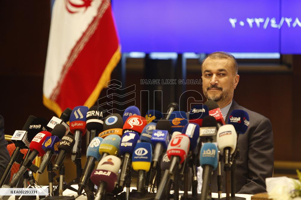 LEBANON-BEIRUT-IRAN-FM-PRESS CONFERENCE