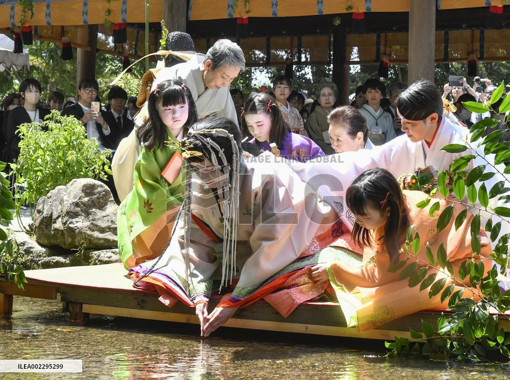 Ritual for Aoi festival in Kyoto
