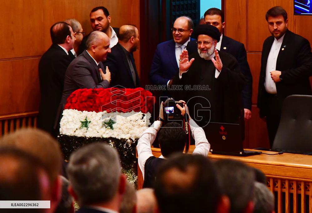 SYRIA-DAMASCUS-IRAN-PRESIDENT-VISIT