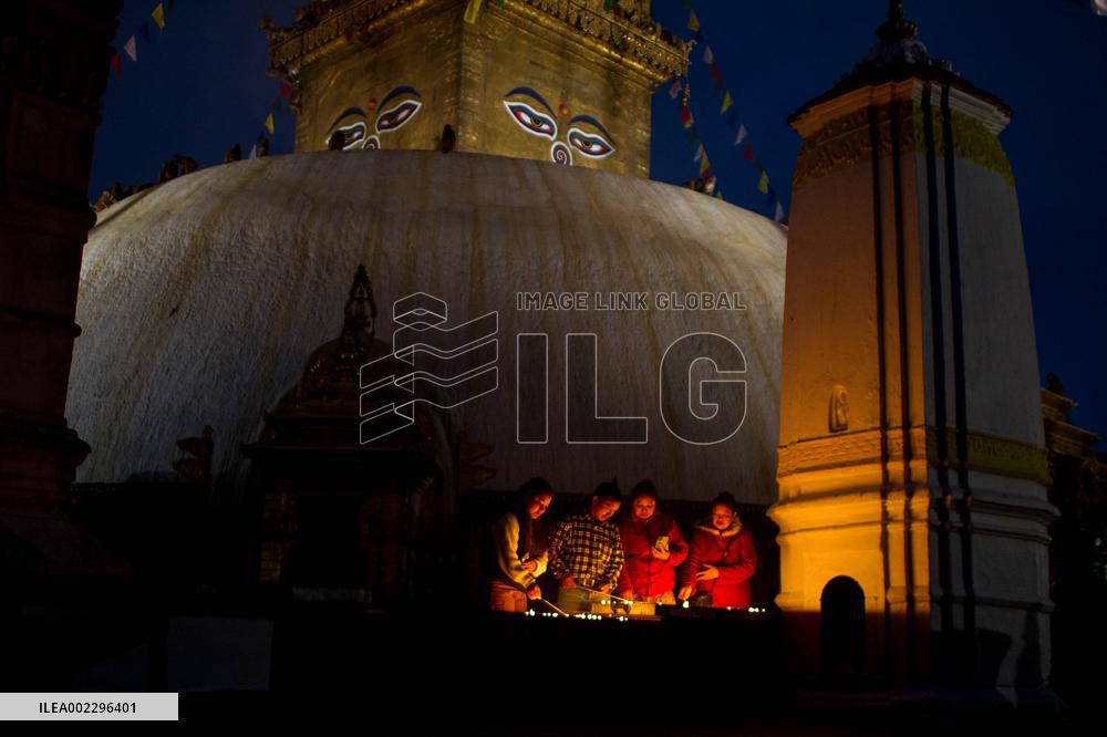 NEPAL-KATHMANDU-SWAYAMBHUNATH STUPA-BUDDHA JAYANTI