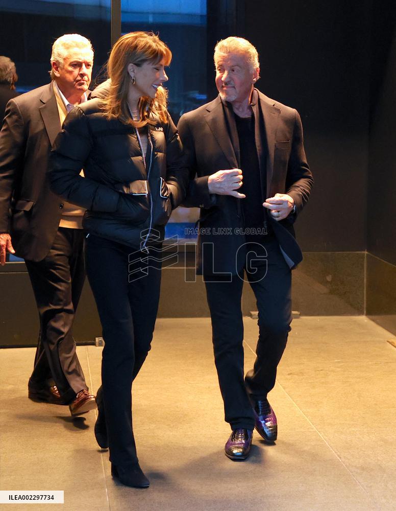Sylvester Stallone And Wife Exit Their Hotel - NYC
