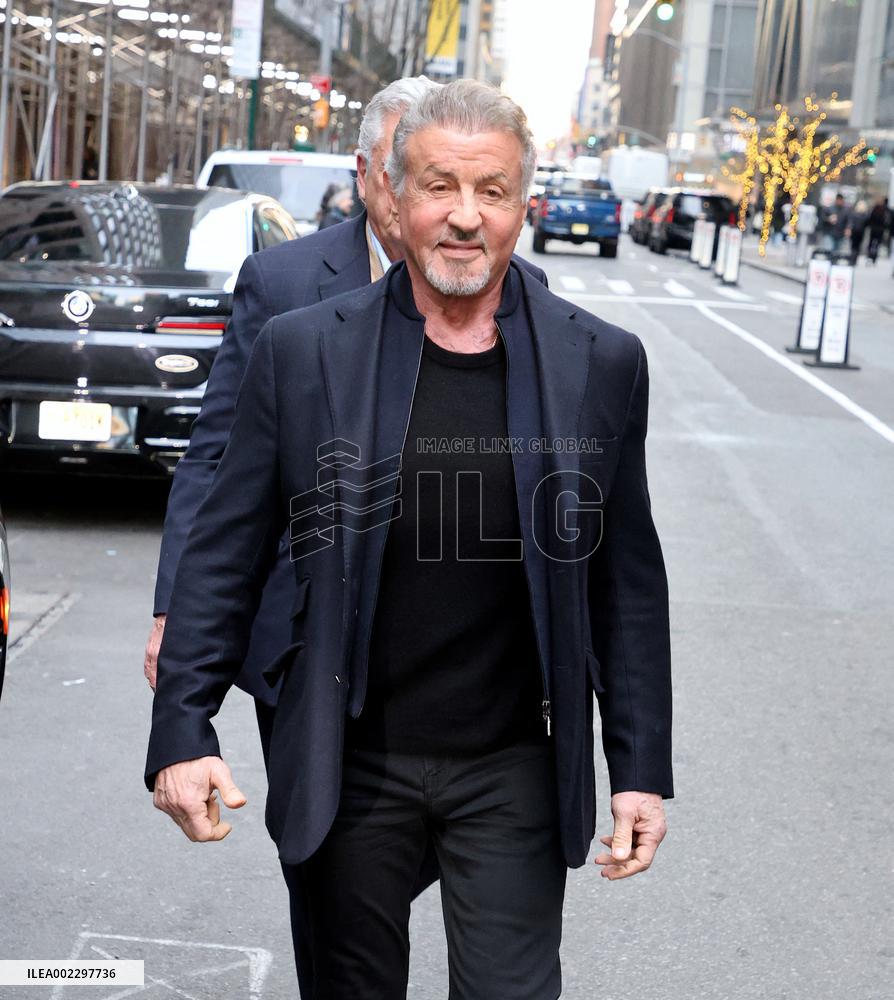 Sylvester Stallone And Wife Exit Their Hotel - NYC