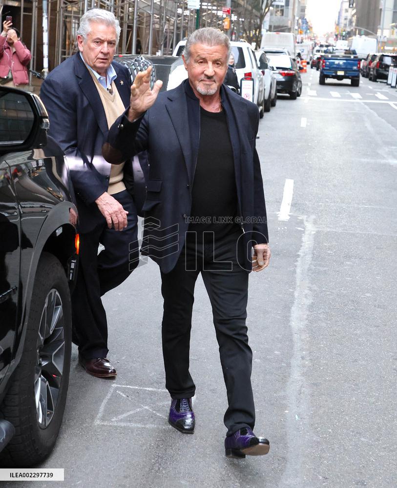 Sylvester Stallone And Wife Exit Their Hotel - NYC