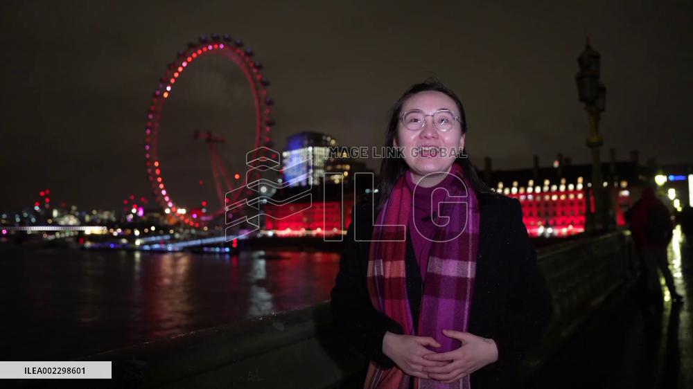 London Eye glitters in red and gold for Chinese New Year
