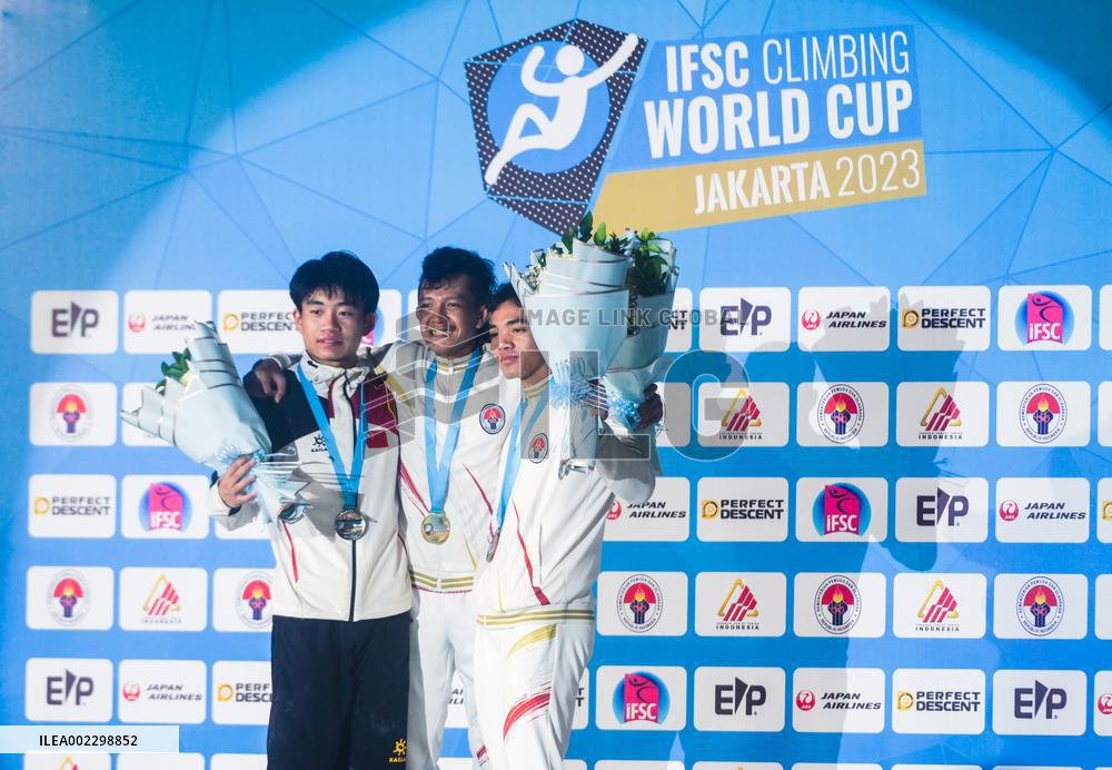 (SP)INDONESIA-JAKARTA-IFSC-CLIMBING WORLD CUP 2023-MEN'S SPEED-FINAL