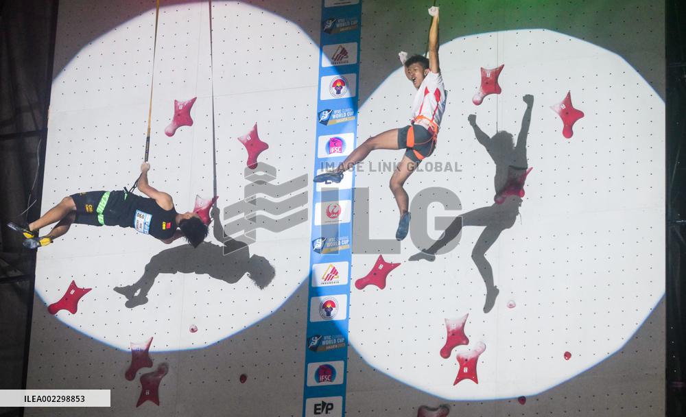 (SP)INDONESIA-JAKARTA-IFSC-CLIMBING WORLD CUP 2023-MEN'S SPEED-FINAL