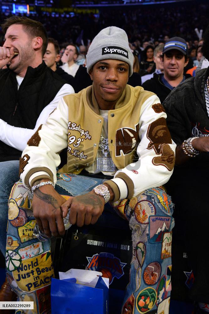 Celebs At Dallas Mavericks V New York Knicks Games - NYC