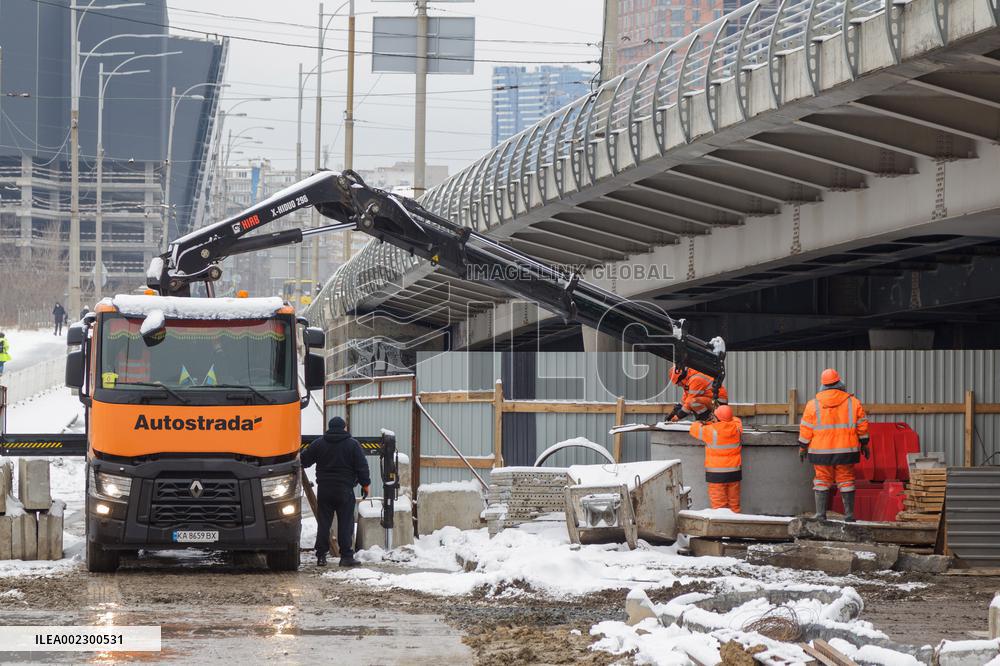 Repair works at Kyiv Metro tunnel