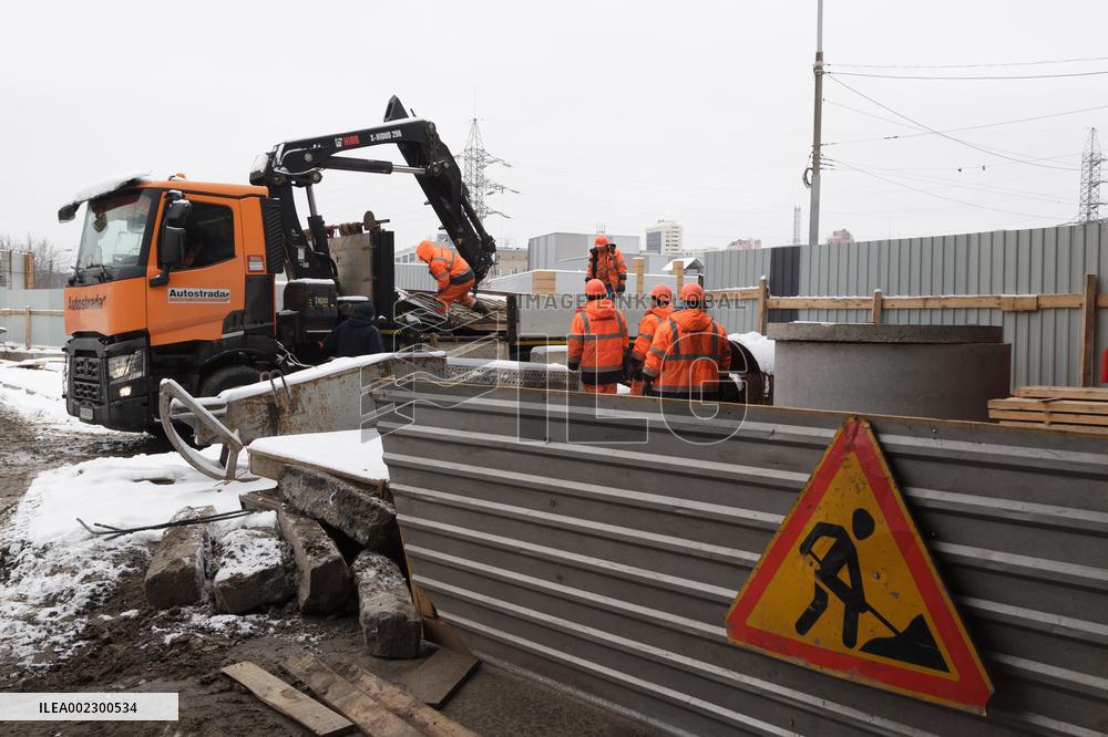 Repair works at Kyiv Metro tunnel