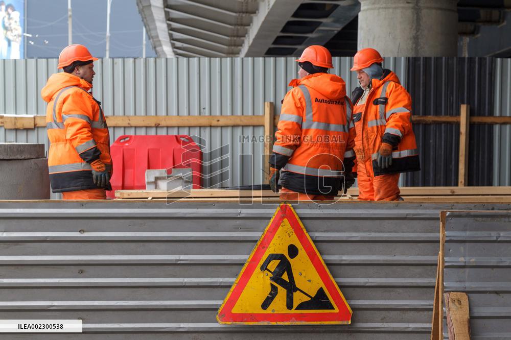 Repair works at Kyiv Metro tunnel