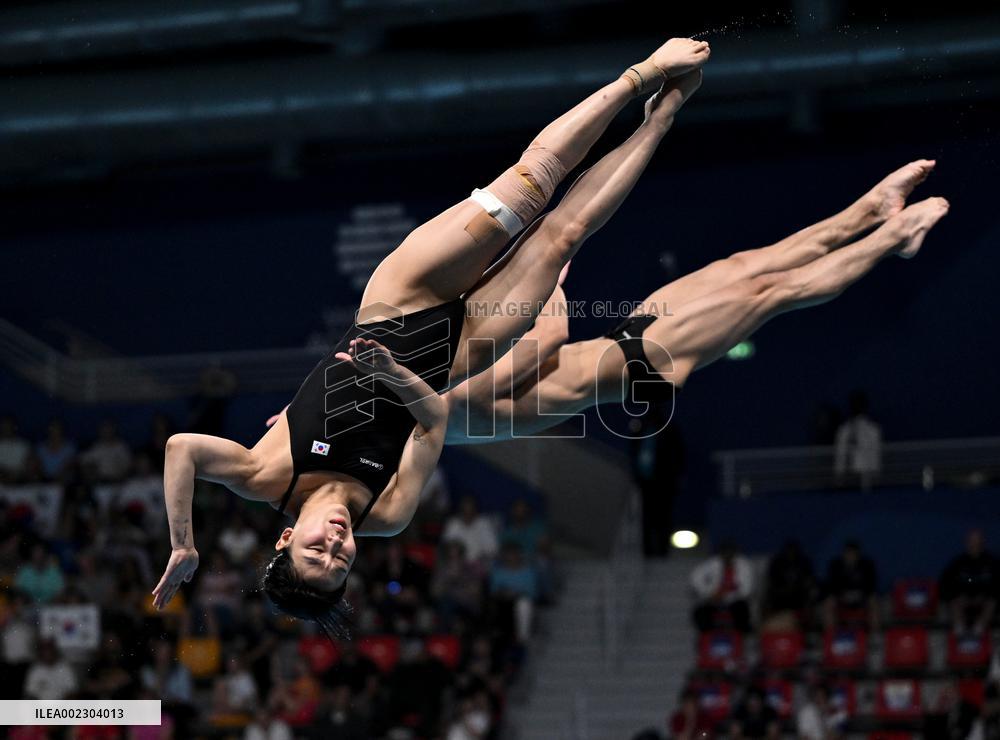 (SP)QATAR-DOHA-WORLD AQUATICS CHAMPIONSHIPS-DIVING-MIXED 3M SYNCHRONISED