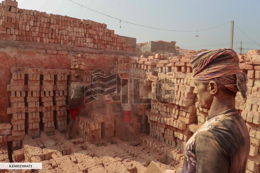 Workers In A Brick Field - Bangladesh