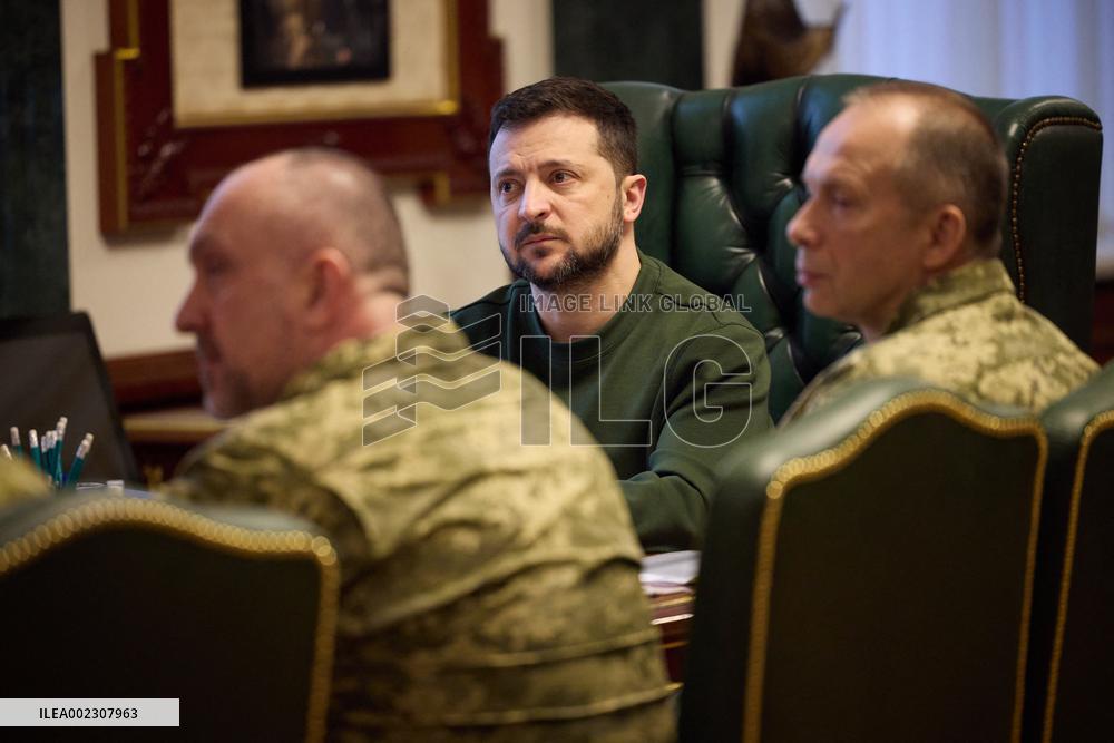 President Zelenskyy Meets with New Military Leadership Team - Kyiv