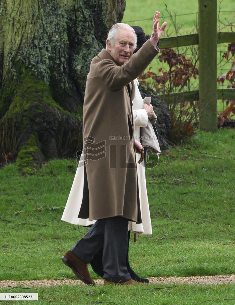Royals At Church Service - Sandringham
