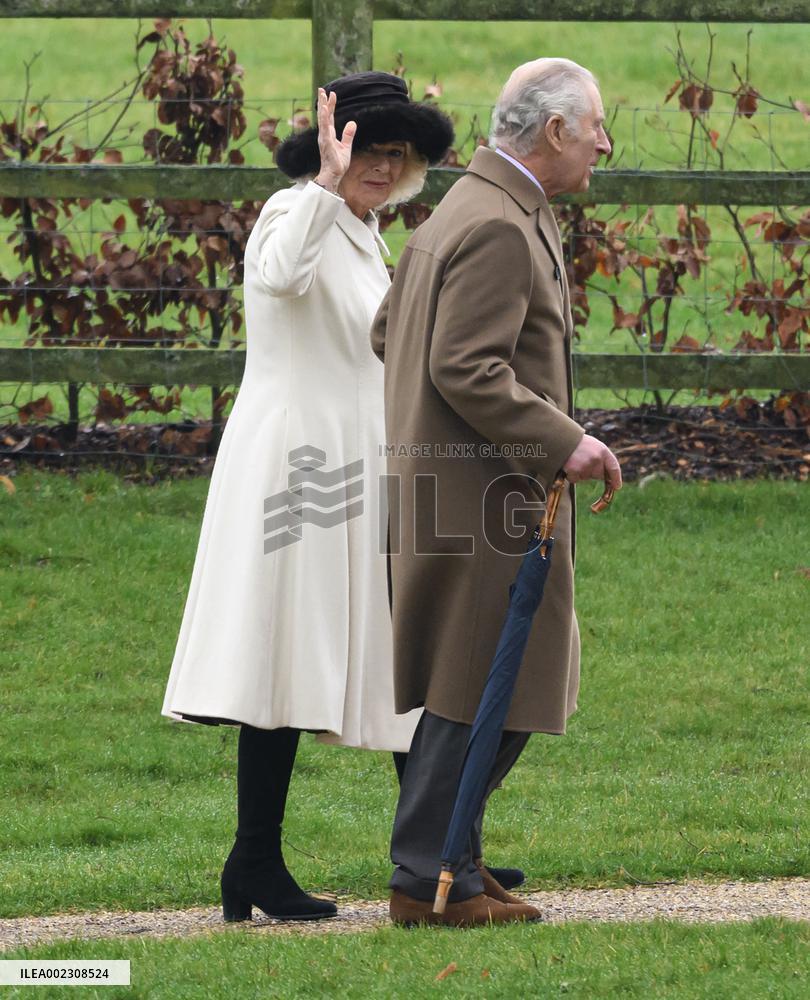 Royals At Church Service - Sandringham