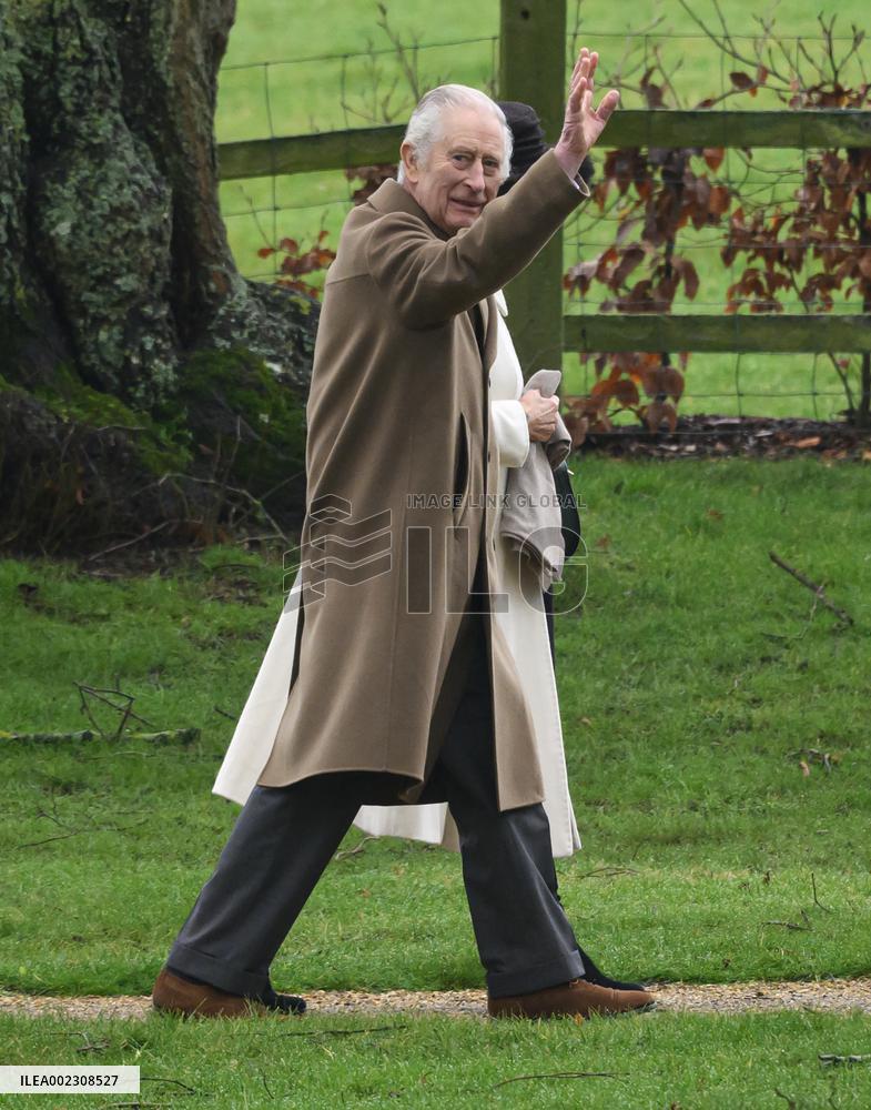 Royals At Church Service - Sandringham