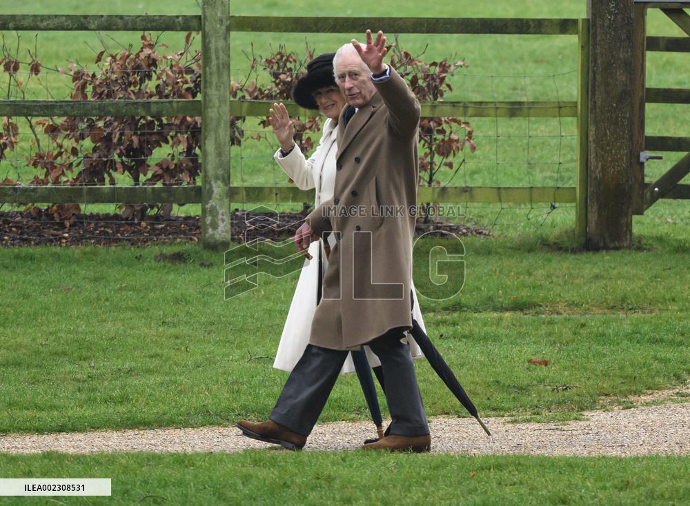 Royals At Church Service - Sandringham