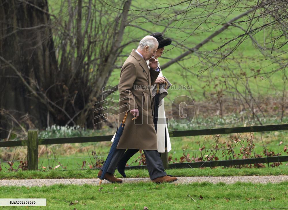 Royals At Church Service - Sandringham