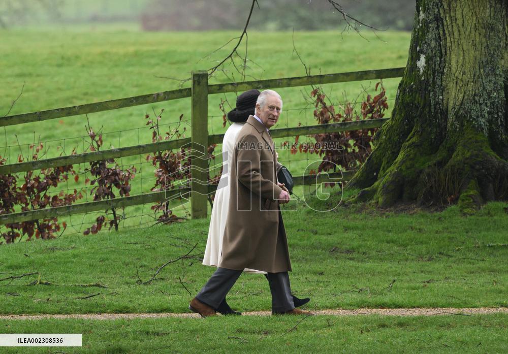 Royals At Church Service - Sandringham