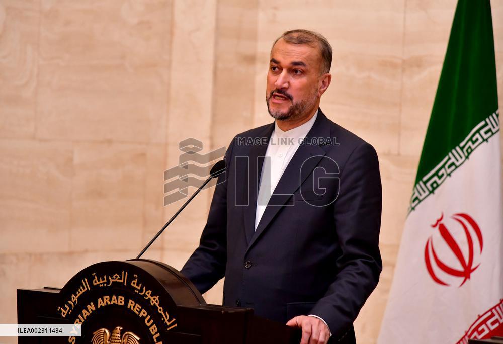 SYRIA-DAMASCUS-IRAN-FMS-PRESS CONFERENCE