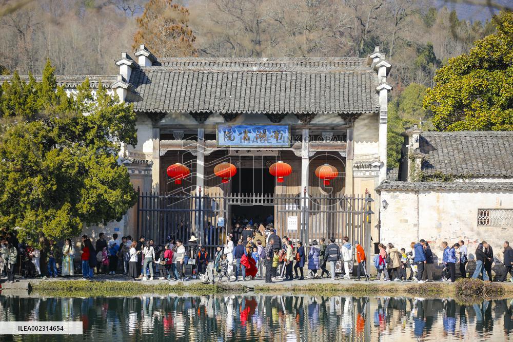 Tourists visit Hongcun Village in Huangshan