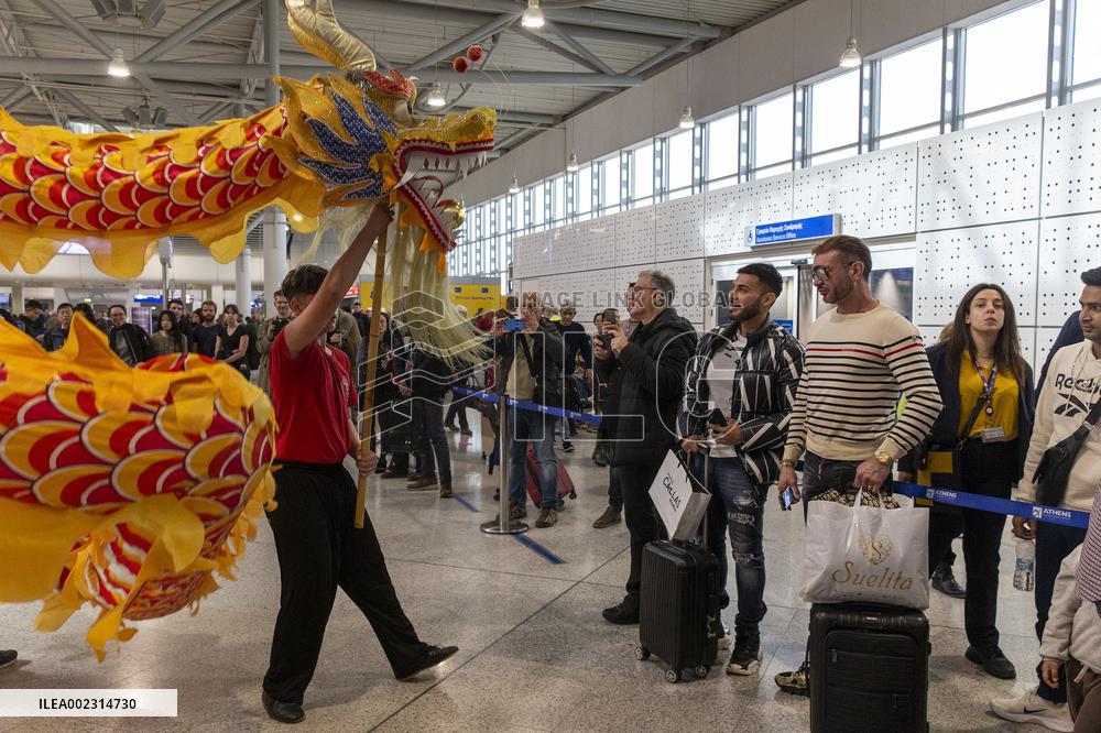 GREECE-ATHENS-AIRPORT-CHINESE NEW YEAR-DRAGON DANCE