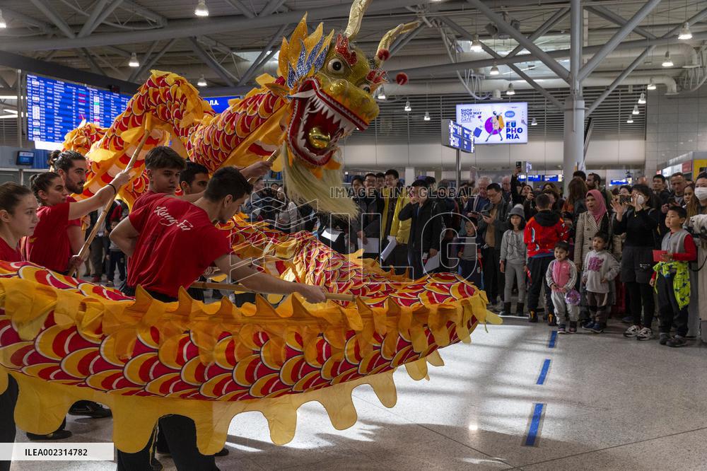 GREECE-ATHENS-AIRPORT-CHINESE NEW YEAR-DRAGON DANCE