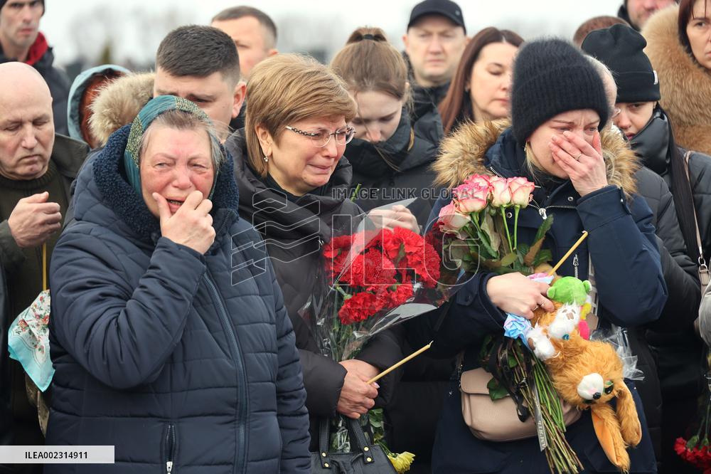 Funeral of Putiatin family killed in Russian drone attack in Kharkiv