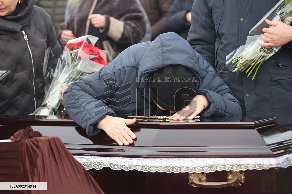 Funeral of Putiatin family killed in Russian drone attack in Kharkiv