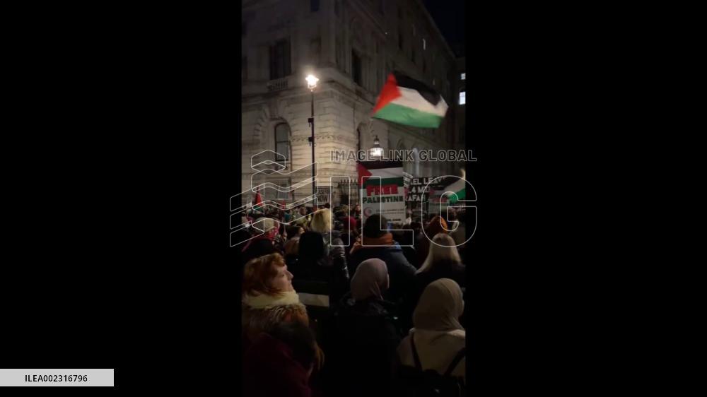 UK: Pro-Palestine Protesters Rally Outside Downing Street After Rafah Airstrikes