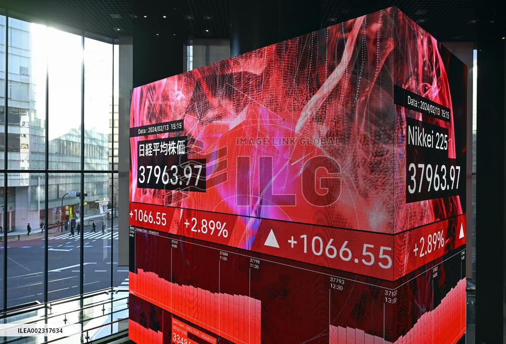 Nikkei surges above 38,000