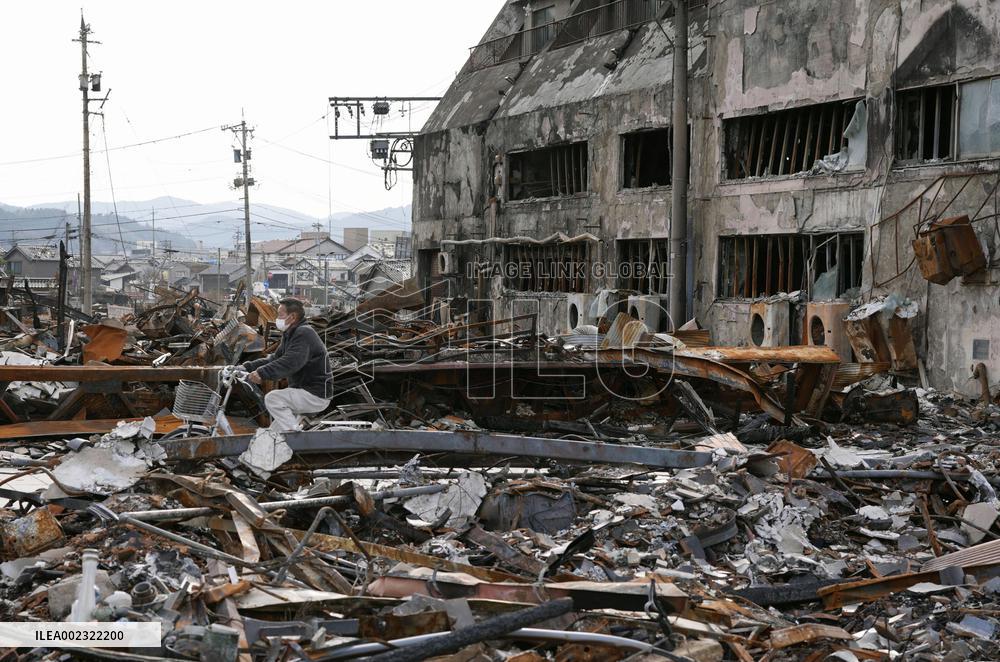 Aftermath of strong earthquake in central Japan