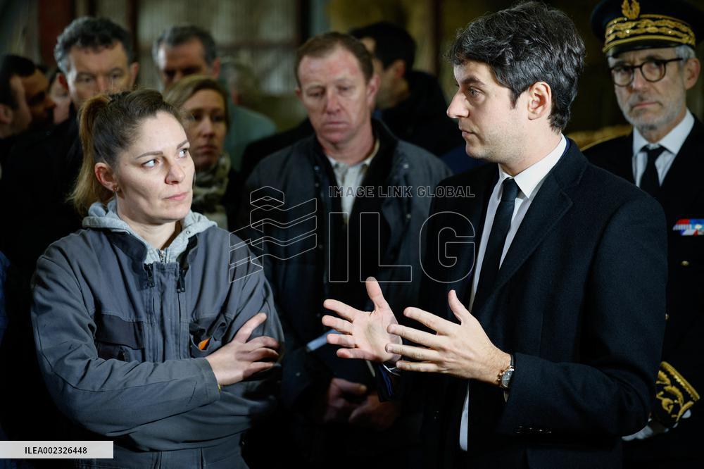 PM Attal Visits A Cattle Farm - Janvilliers