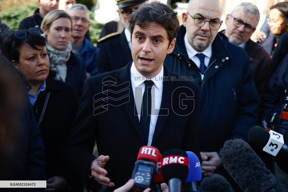 PM Attal Visits A Cattle Farm - Janvilliers