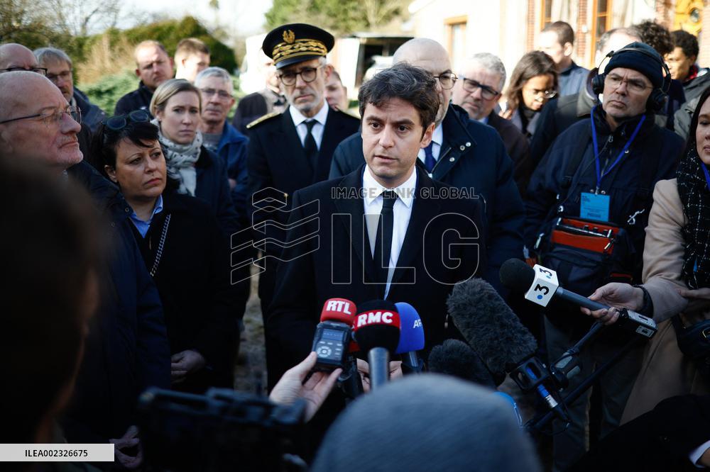 PM Attal Visits A Cattle Farm - Janvilliers