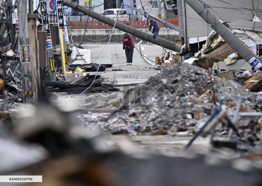 Aftermath of strong earthquake in central Japan