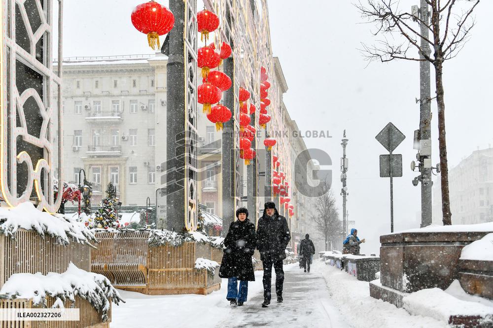 RUSSIA-MOSCOW-HEAVY SNOWFALL
