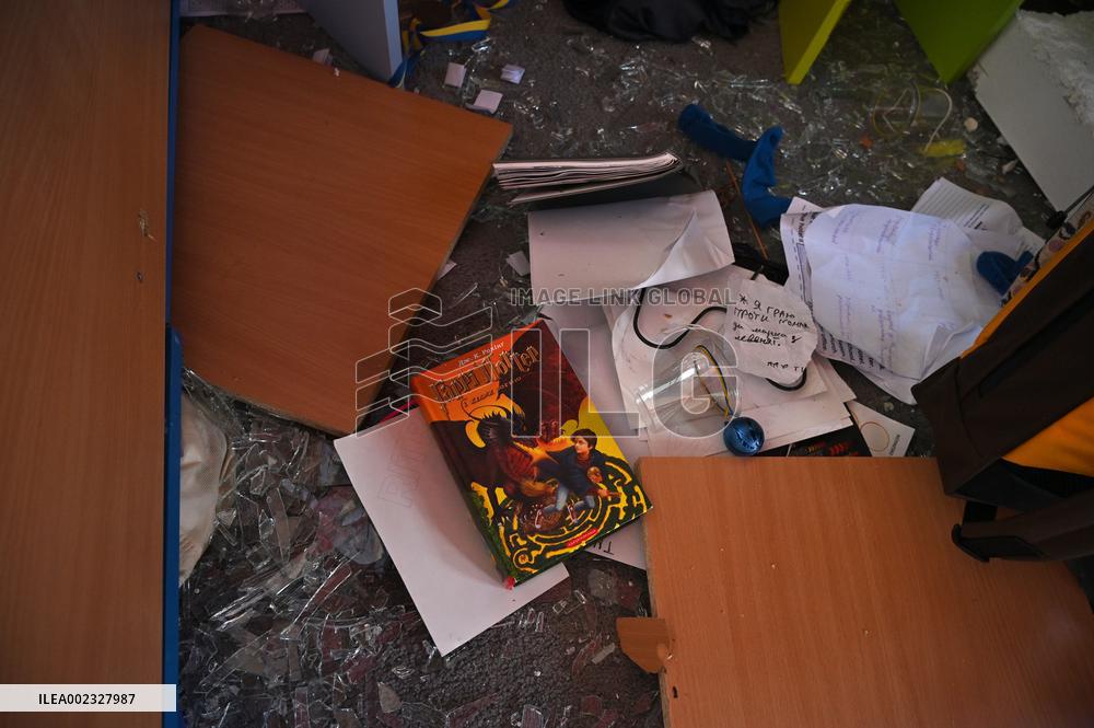 Lviv school damaged in Russian missile attack