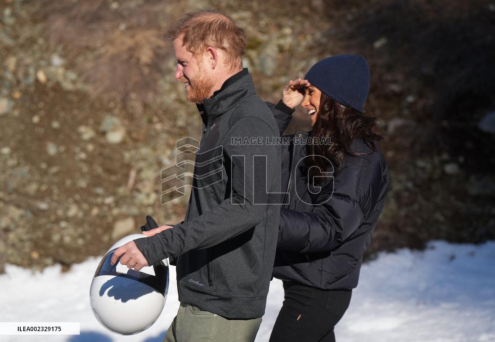 Prince Harry Tries Skeleton Bobsled - Canada