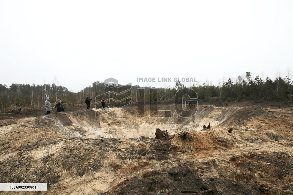 Aftermath of Russian missile attack in Kyiv region