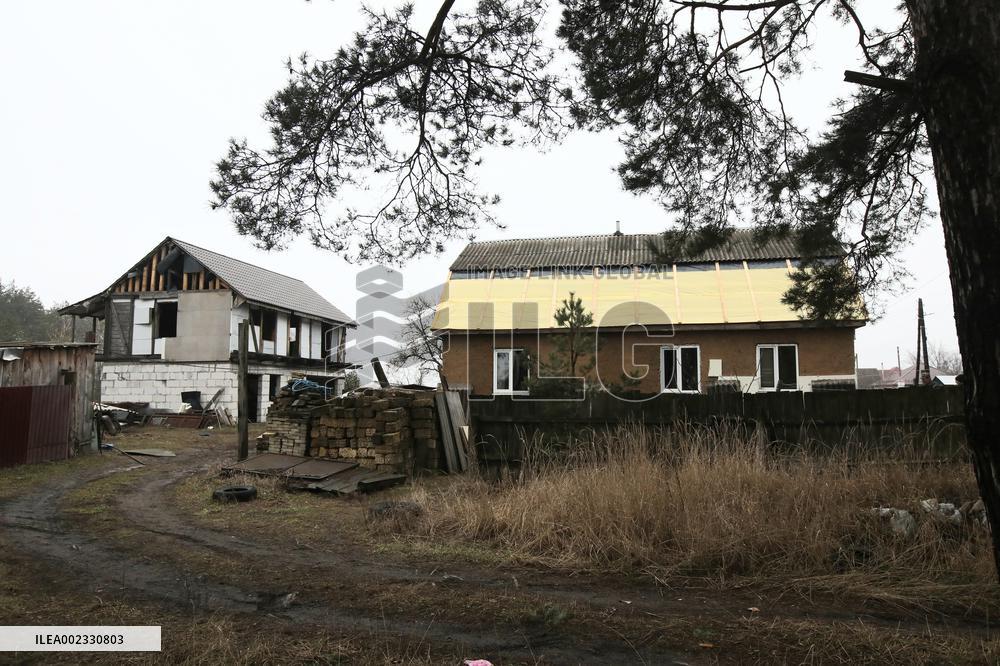 Aftermath of Russian missile attack in Kyiv region