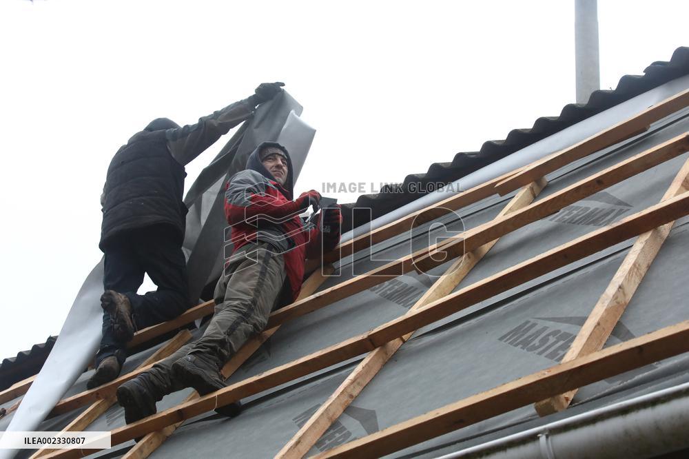 Aftermath of Russian missile attack in Kyiv region