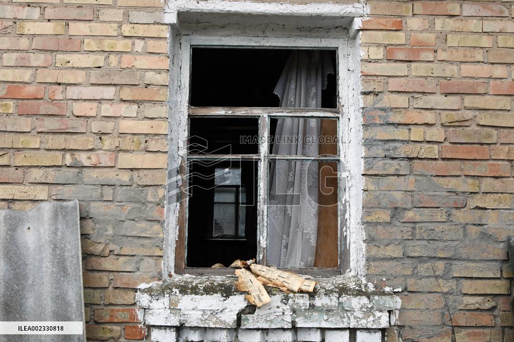 Aftermath of Russian missile attack in Kyiv region